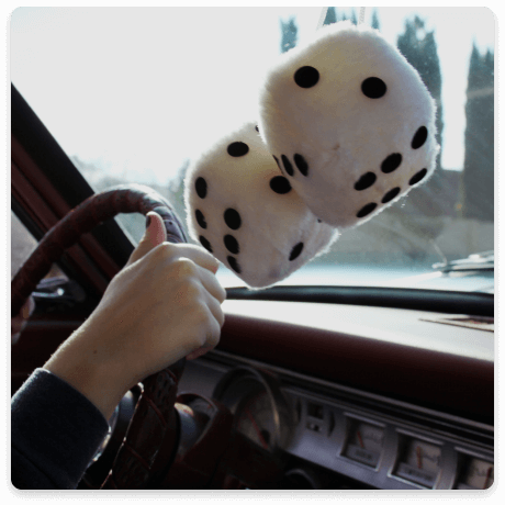 Woman driving a car