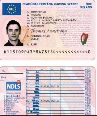 plastic driving license