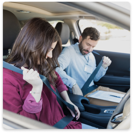 Insured Learner Driver and Instructor starting a lesson