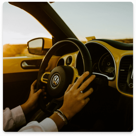 Woman driving a car